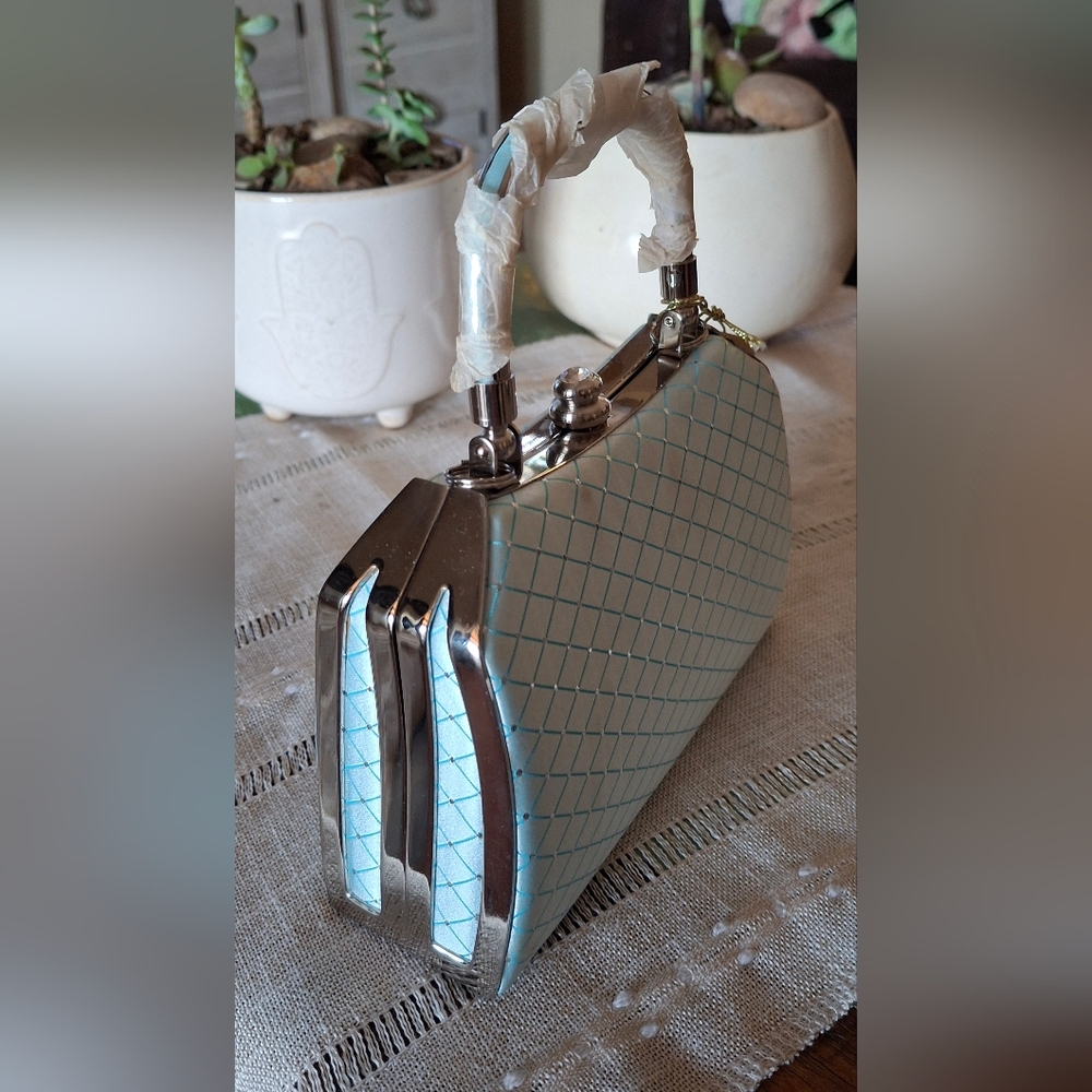 Elegant Blue and Silver Women's Handbag